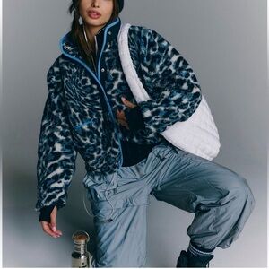 Free People Hit The Slopes Fleece Pullover in Snow Leopard